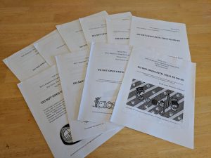 The question packets for each year I was involved in the competition